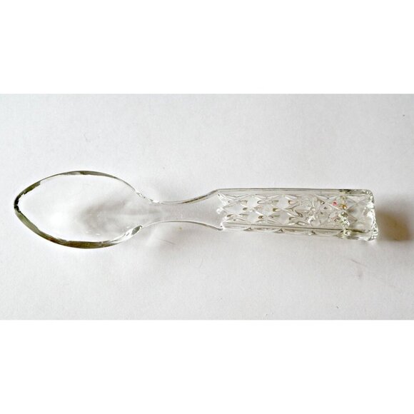 3 Depression Glass  Spoon and Forks Blue Clear 1930's Vintage - Picture 7 of 9